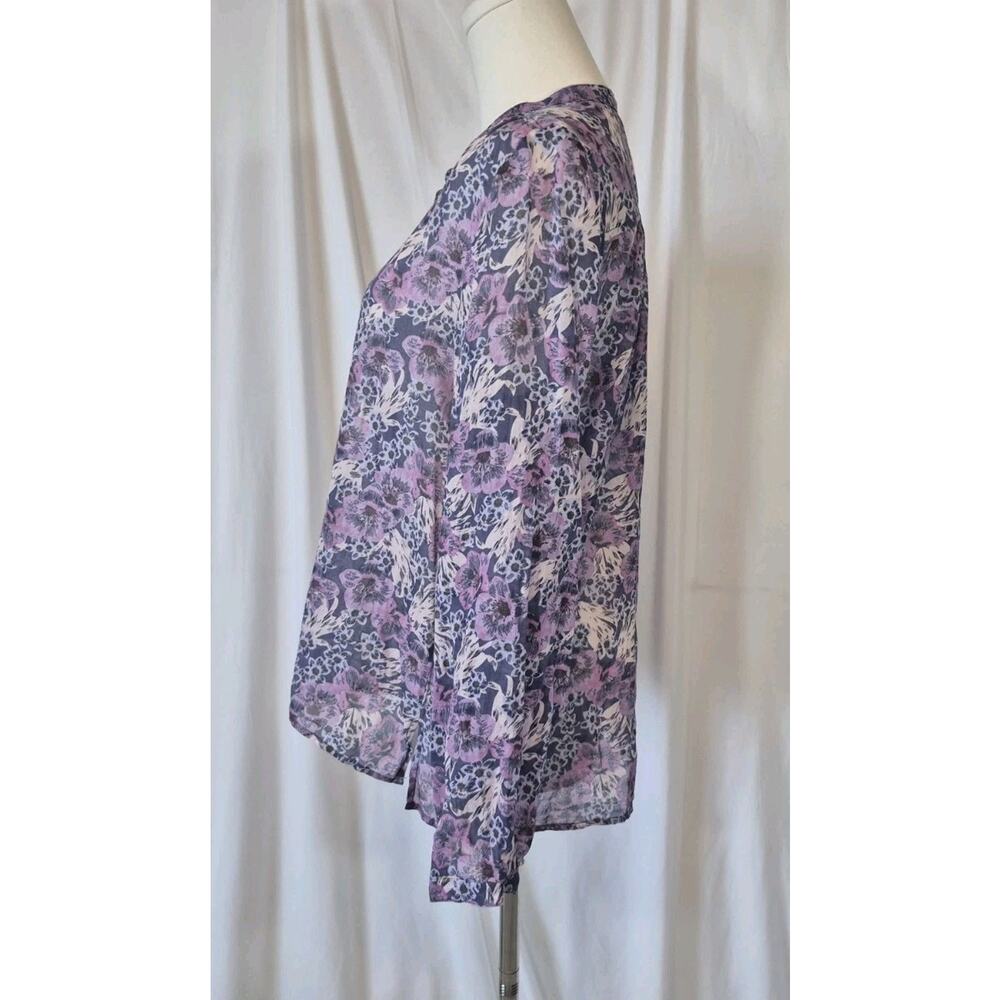 Isabel Marant Etoile Adigra Lavender Floral Button Up Cotton Top FR 36 US 4 - Picture 7 of 12